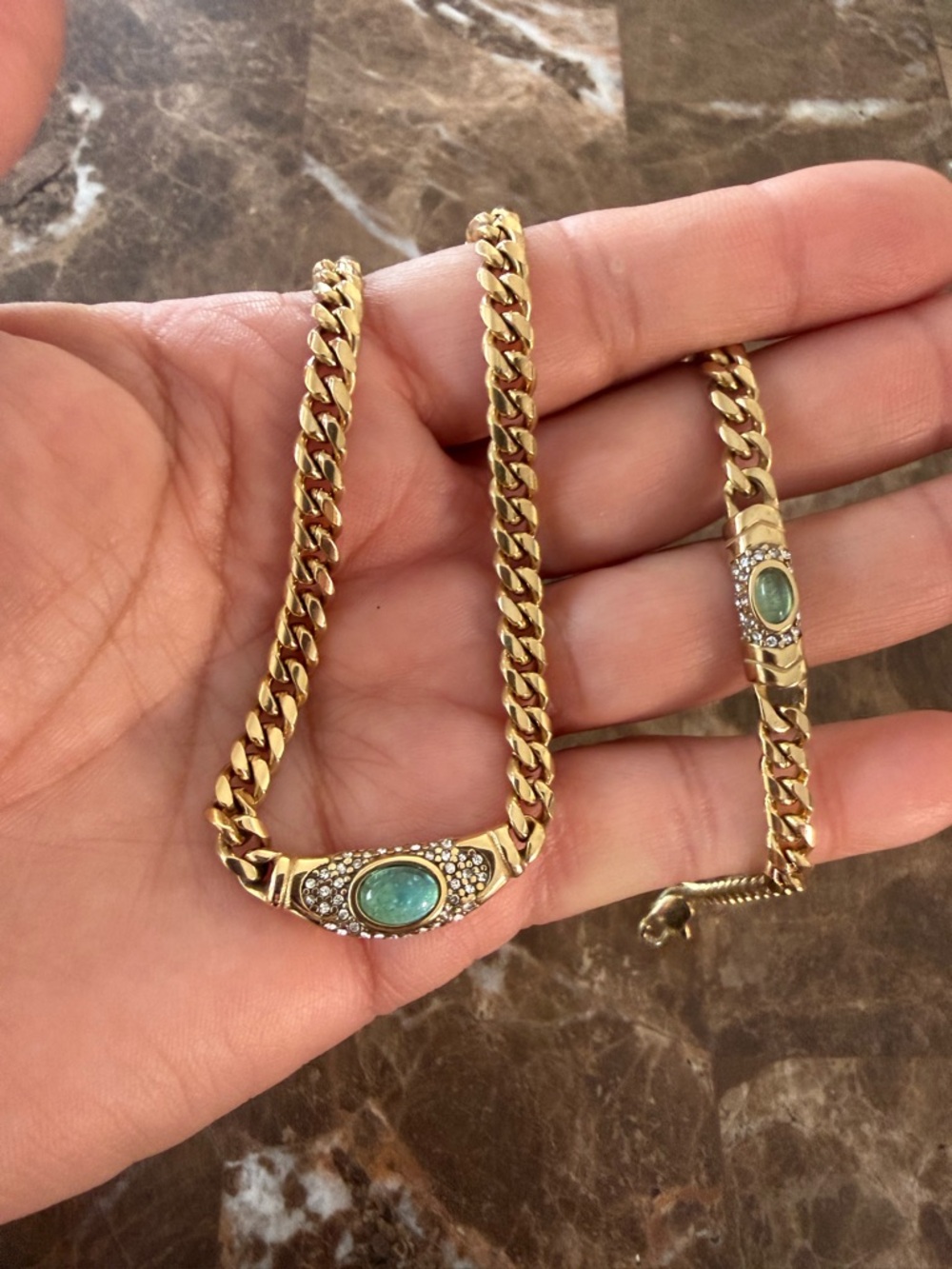 Bella Necklace and Bracelet Set-Aqua Tone